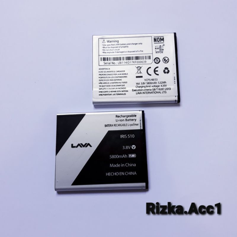 Baterai Batre Lava Iris 510 / Lava BLV-33 Original Oem Battery Handphone