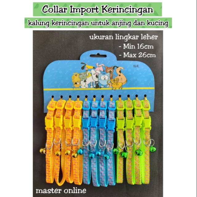 Collar import kalung kerincingan jcc untuk anjing dan kucing motif batik ethnic