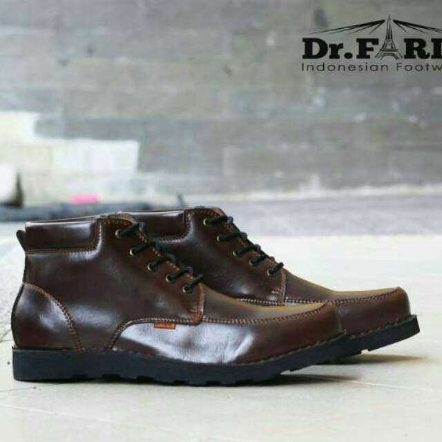 Dr faris premium original Sepatu boots casual brown maroon pria sepatu boot classic pria