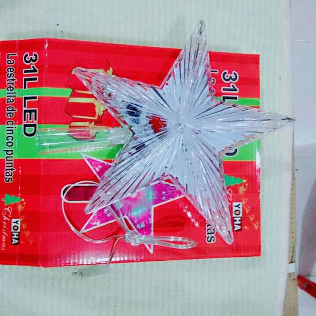 Hiasan natal Bintang toping LED besar