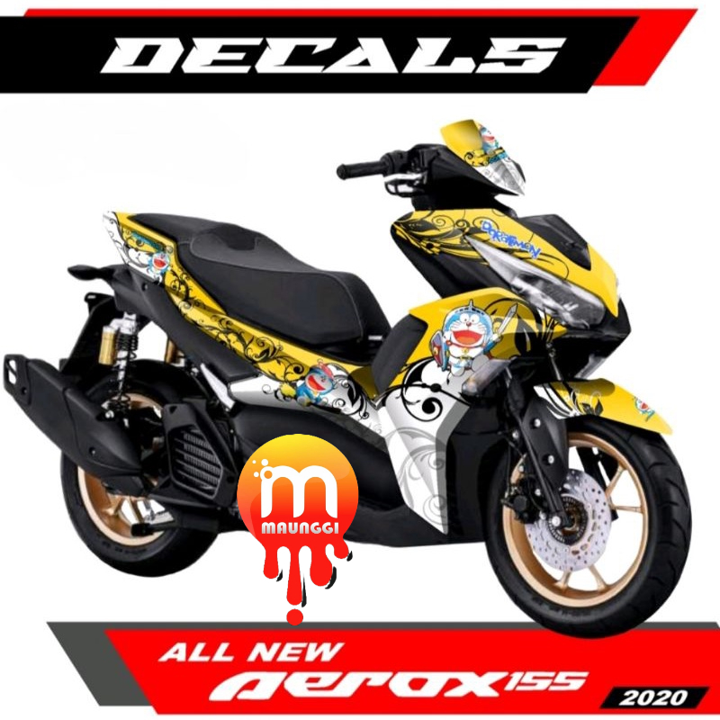 Decal stiker all new aerox connected 155 full body Striping aerox new full motif doraemon sticker va