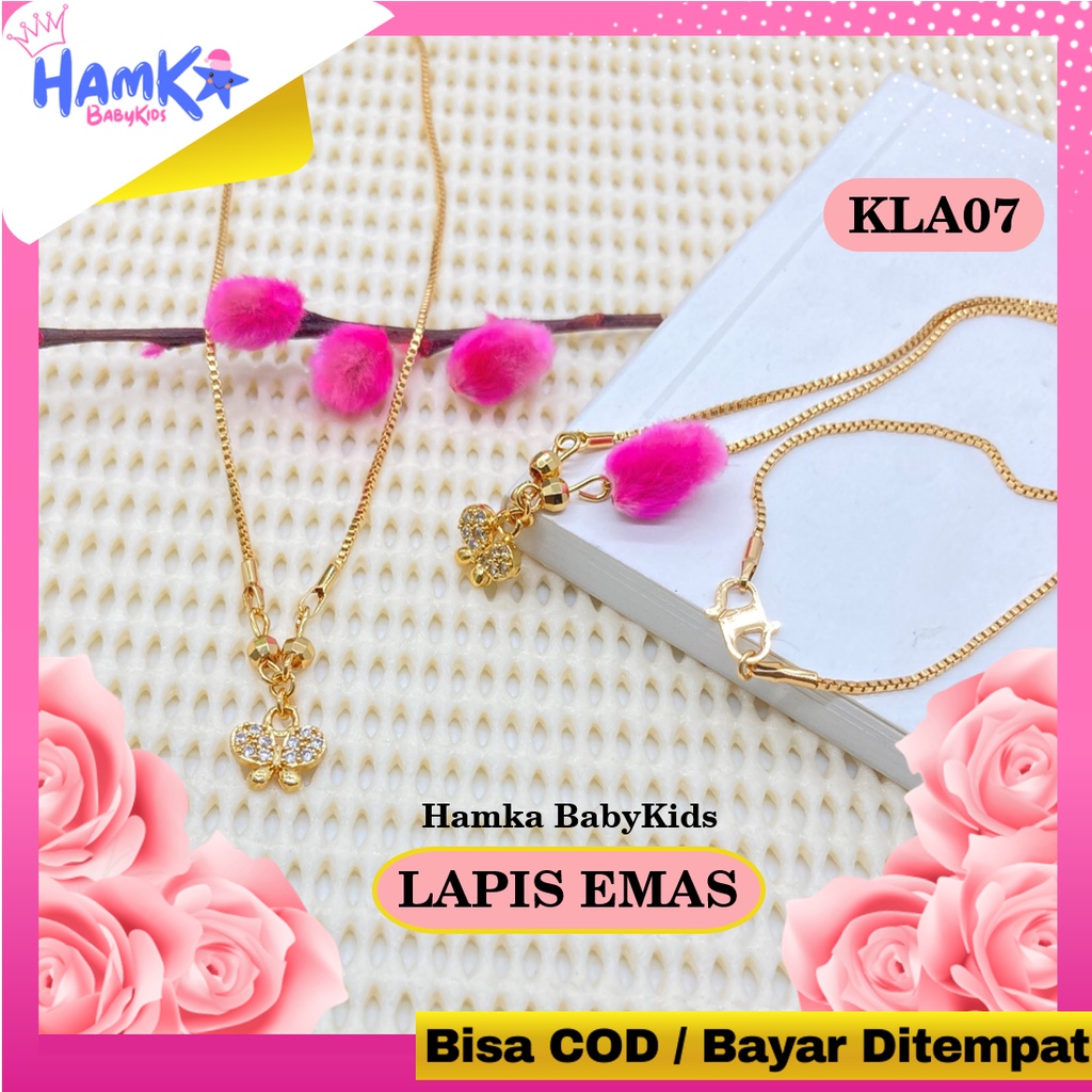 Perhiasan Kalung Anak Perempuan Xuping Lapis Emas Motif Hati KLA01.05.07 Anti Karat Bayi Titanium