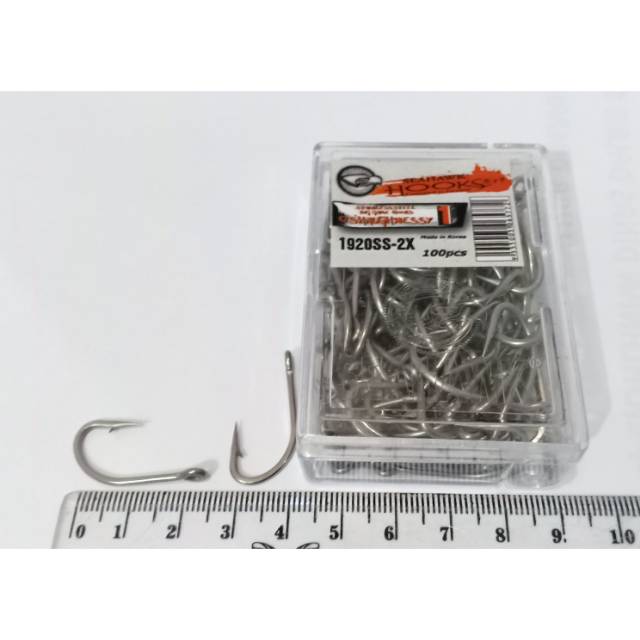 SEAHAWK HOOK SIZE 1 MODEL 1920SS-2X QTY.100PC O SHAUGHNESSY SUPER STAINLESS STEEL KAIL PANCING