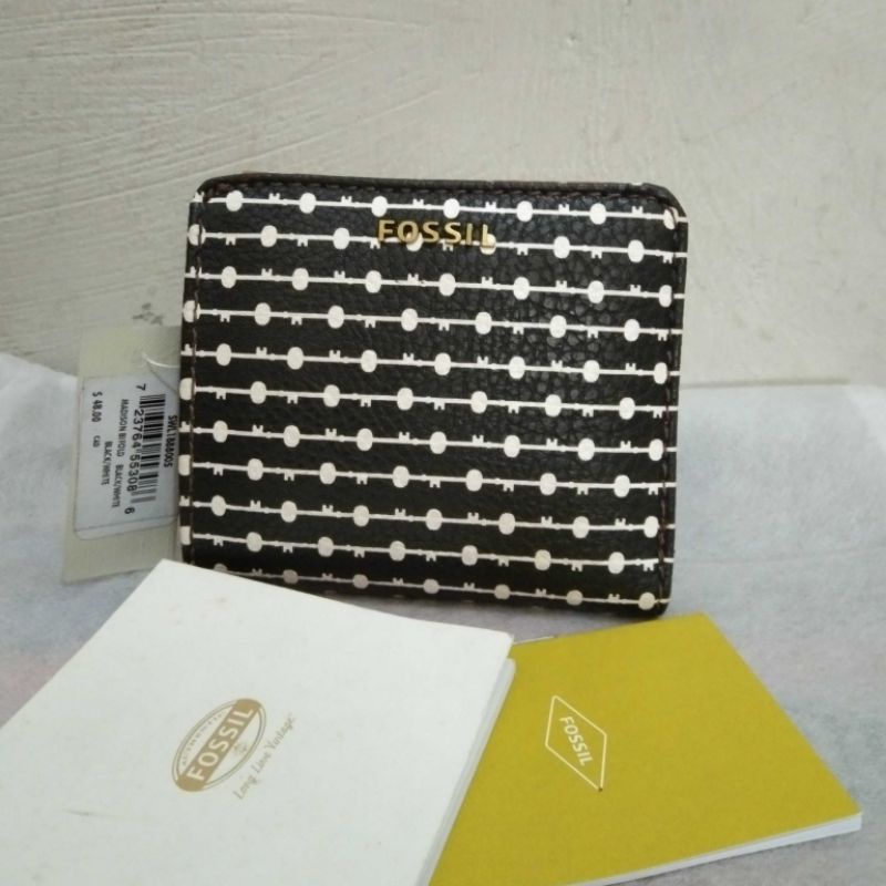 Dompet Fossil Bifold black n white #SOLDOUT#