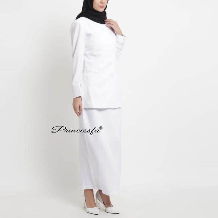 【FRESH】 JAS WANITA BLAZER PUTIH BAJU SERAGAM PERAWAT BIDAN KLINIK KESEHATAN BAJU KERJA PEMDA PNS PDH