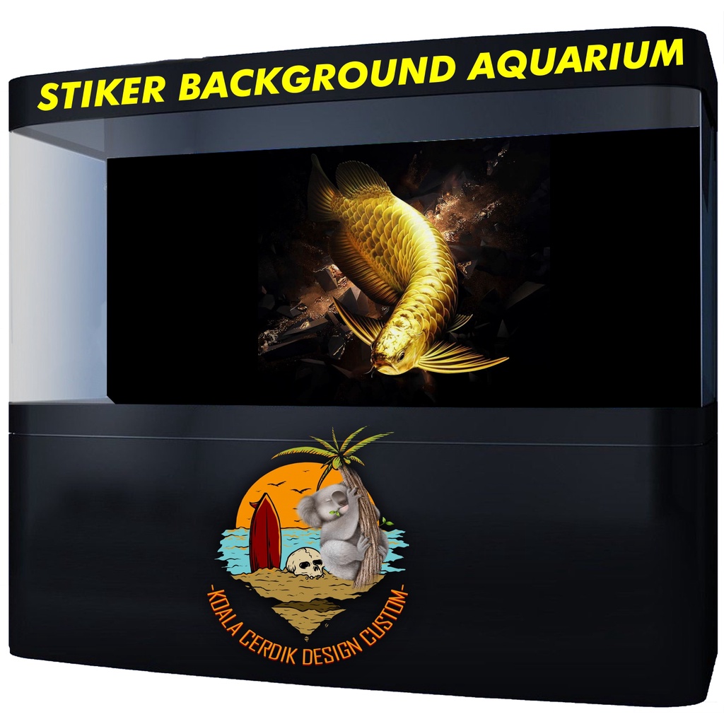 Sticker / Stiker Background Aquarium Luar Desain Arwana