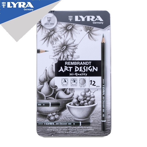 

Lyra Pensil Graphite / Pensil Gambar Premium Rembrandt Art Design Set 12pcs (4H-6B) - Anti Patah