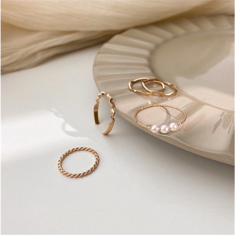 Five-piece Ring Accessories Fashion Personality Light Luxury