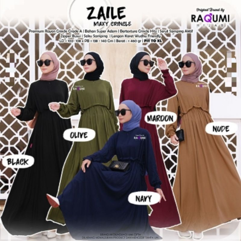 ZAILE RAQUMI GAMIS PREMIUM GAMIS ORIGINAL GAMIS RAYON CRINCLE GRADE A zaile