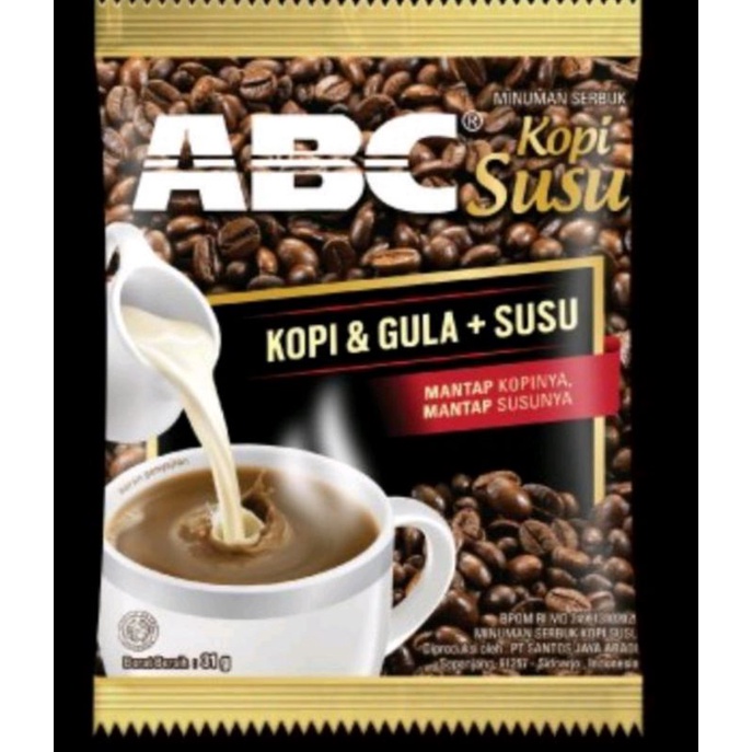 

Kopi sachet merk ABC, KAPAL API, INDOCAFE, dan LUWAK isi 10pcs (1renceng)