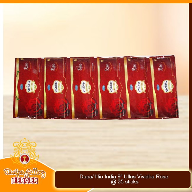 Dupa/ Hio India 9&quot; Ullas Vividha Rose @ 35 sticks (1 Renceng 6pcs)