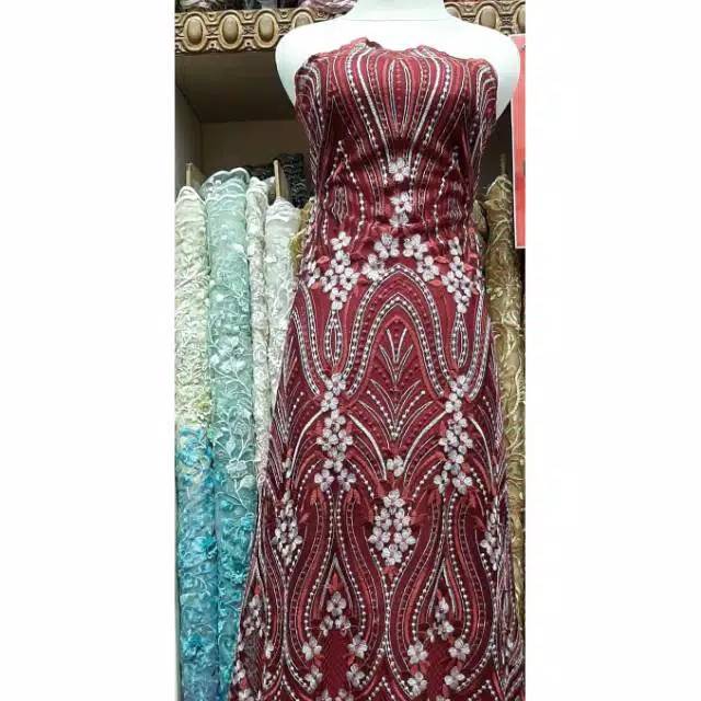 BAHAN KAIN TULLE GRADASI PAYET MUTIARA