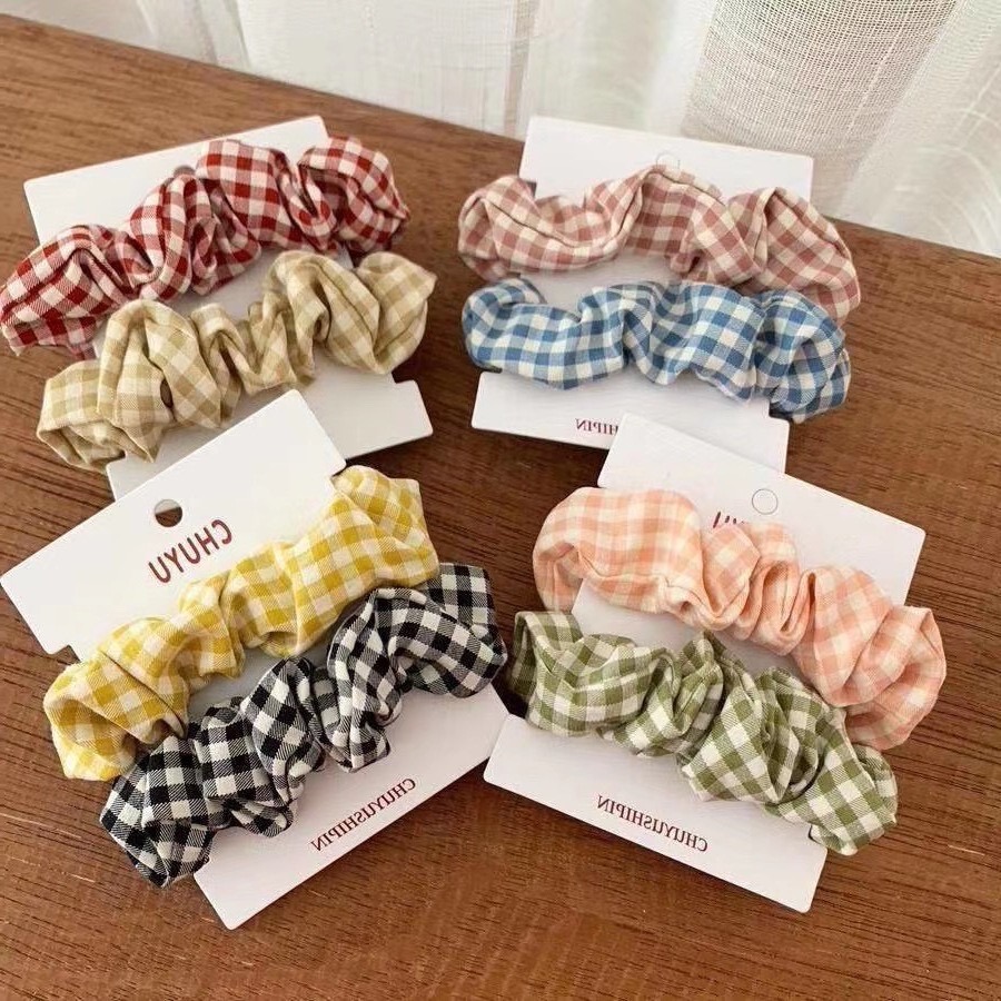 MORYMOSHI X51 Ikat Rambut Import Iket Rambut Korean Scrunchies Kunciran Rambut Motif Garis