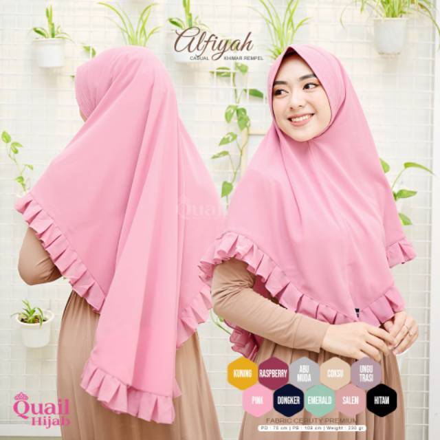 Jilbab Khimar Alfiyah ori Quail Hijab