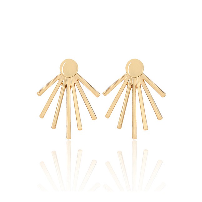 LRC Anting Tusuk Fashion Line Alloy Geometry Water Droplets Full Of Split Ear Studs F5999X