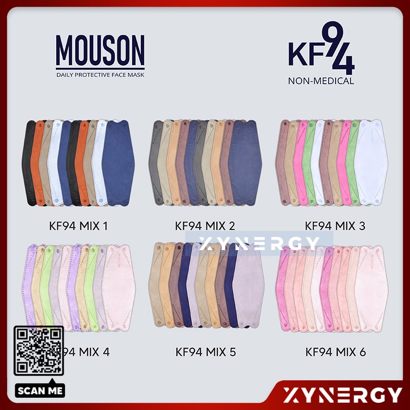 Masker Mouson KF94 Mix Warna Masker Non Medis Sekali Pakai