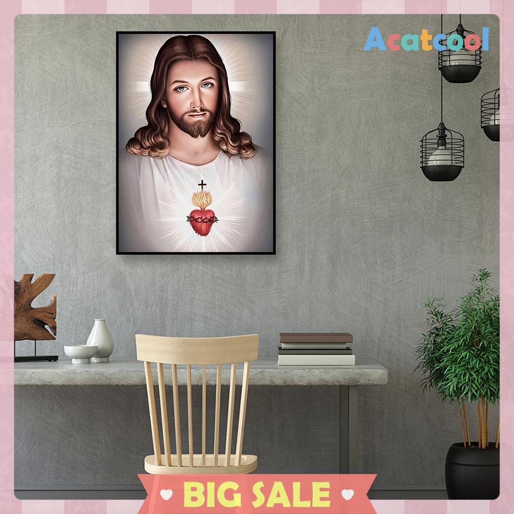 Lukisan Sulaman Berlian 5d Jahitan Bersilang Desain Jesus Model Diy