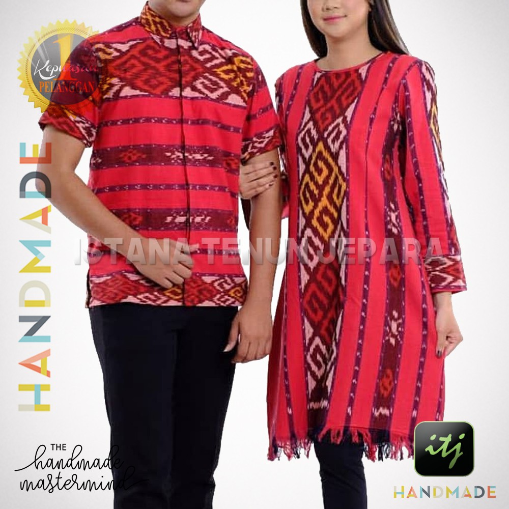 Batik Couple / Batik Sarimbit Keluarga / Batik Family Tenun Troso Etnik / Set Pakaian Couple / Baju 
