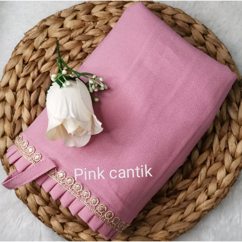 BERGO MARYAM KCB-LIPIT RENDA/AL'FADANI HIJAB-Pink cantik