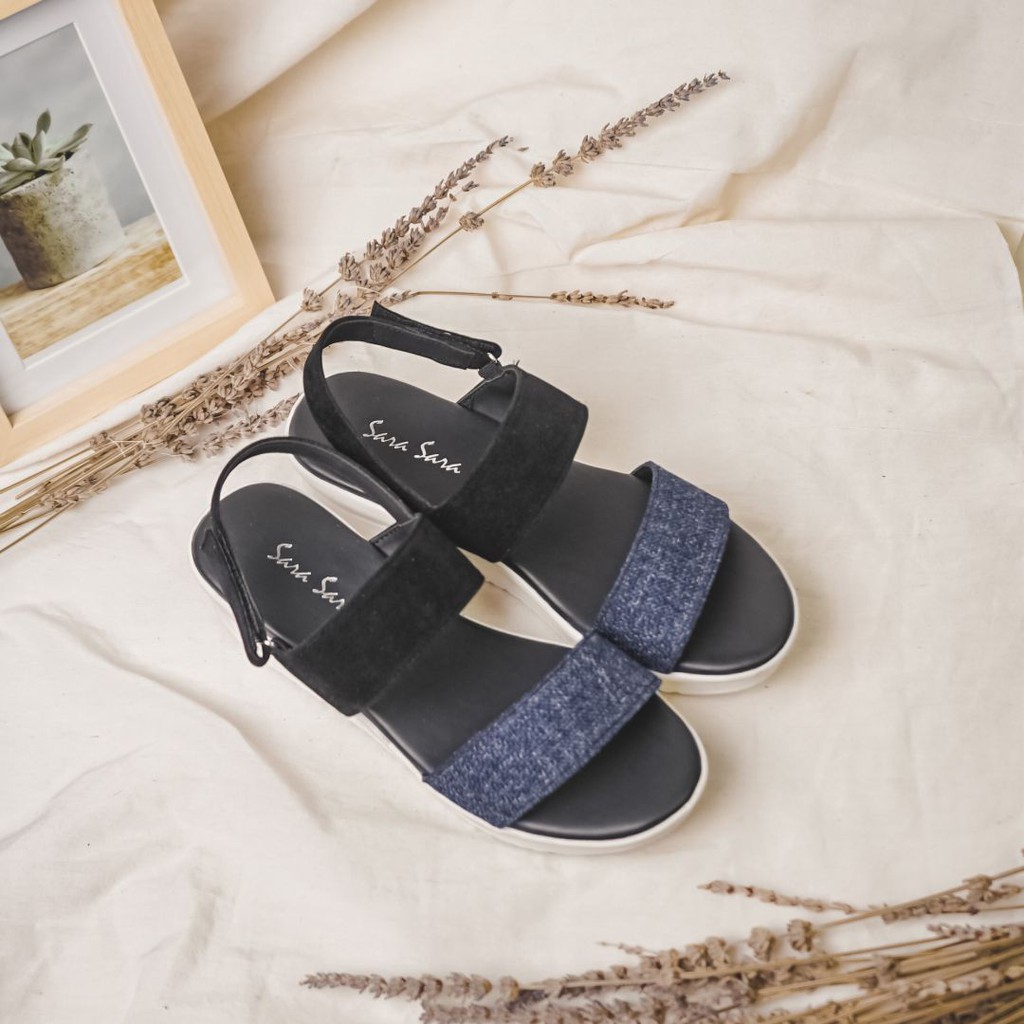 SaraSara Bellina Sandal Wedges Tali Belakang Terbaru Sepatu Sendal Cewek Wedges Casual