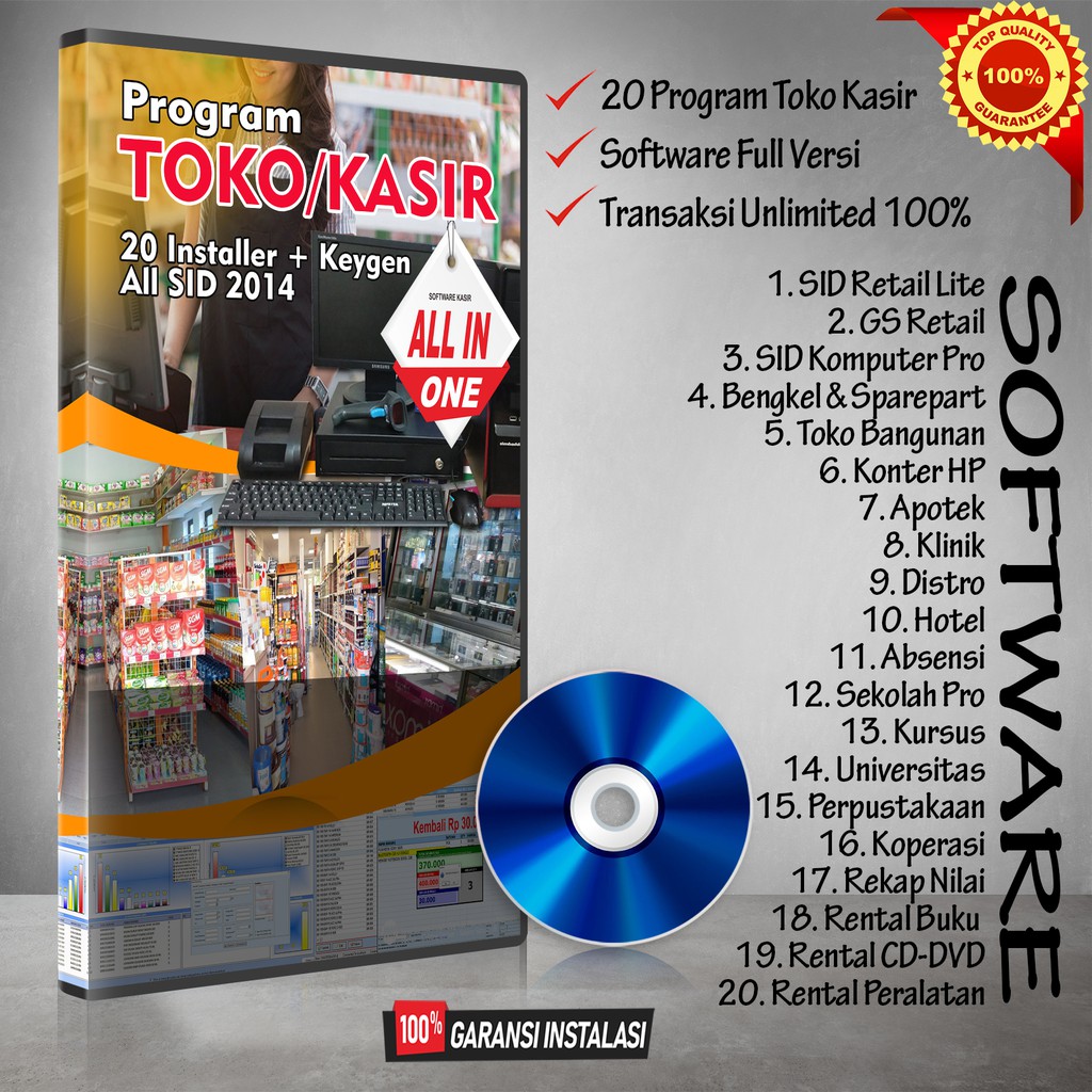PROGRAM APLIKASI TOKO/KASIR 20 MACAM SOFTWARE + KEYGEN TERLENGKAP