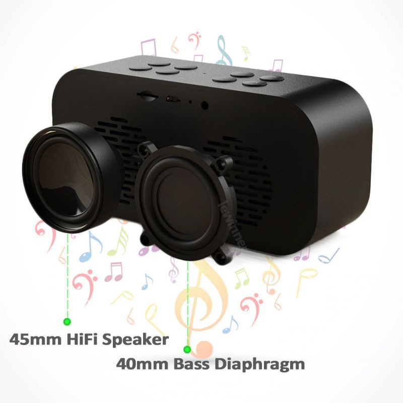 Speaker Murottal Jam Alarm Clock with Bluetooth Speaker TF AUX