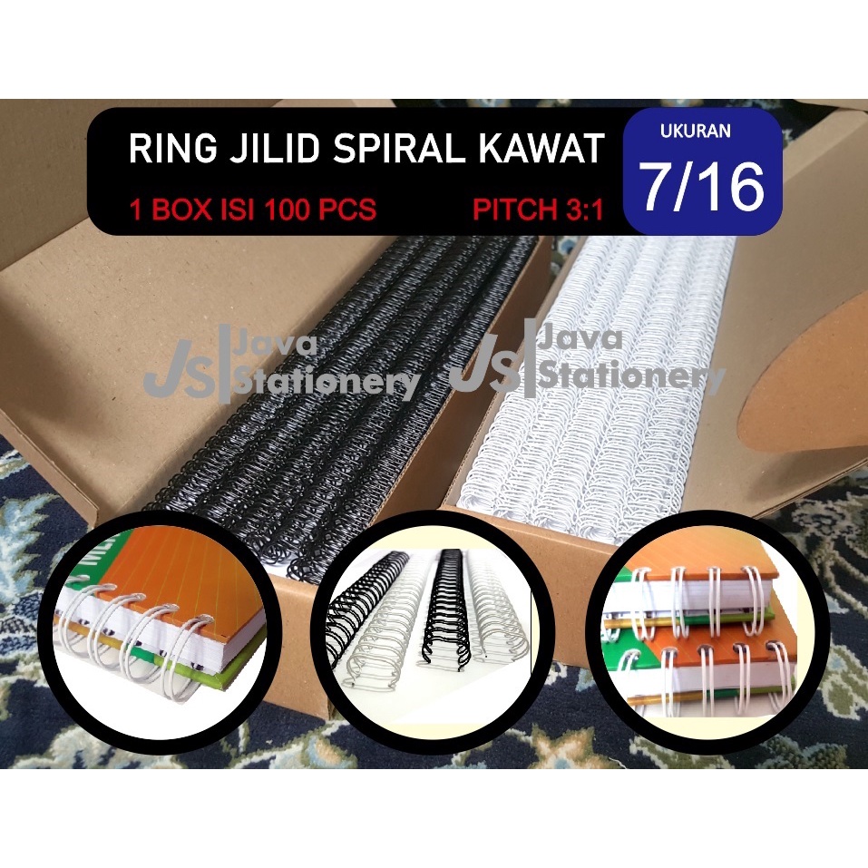 

Zyd Ring Kawat Spiral Jilid 7/16 A4 atau f4 3:1 35 atau 38 Lobang Paling_Murah