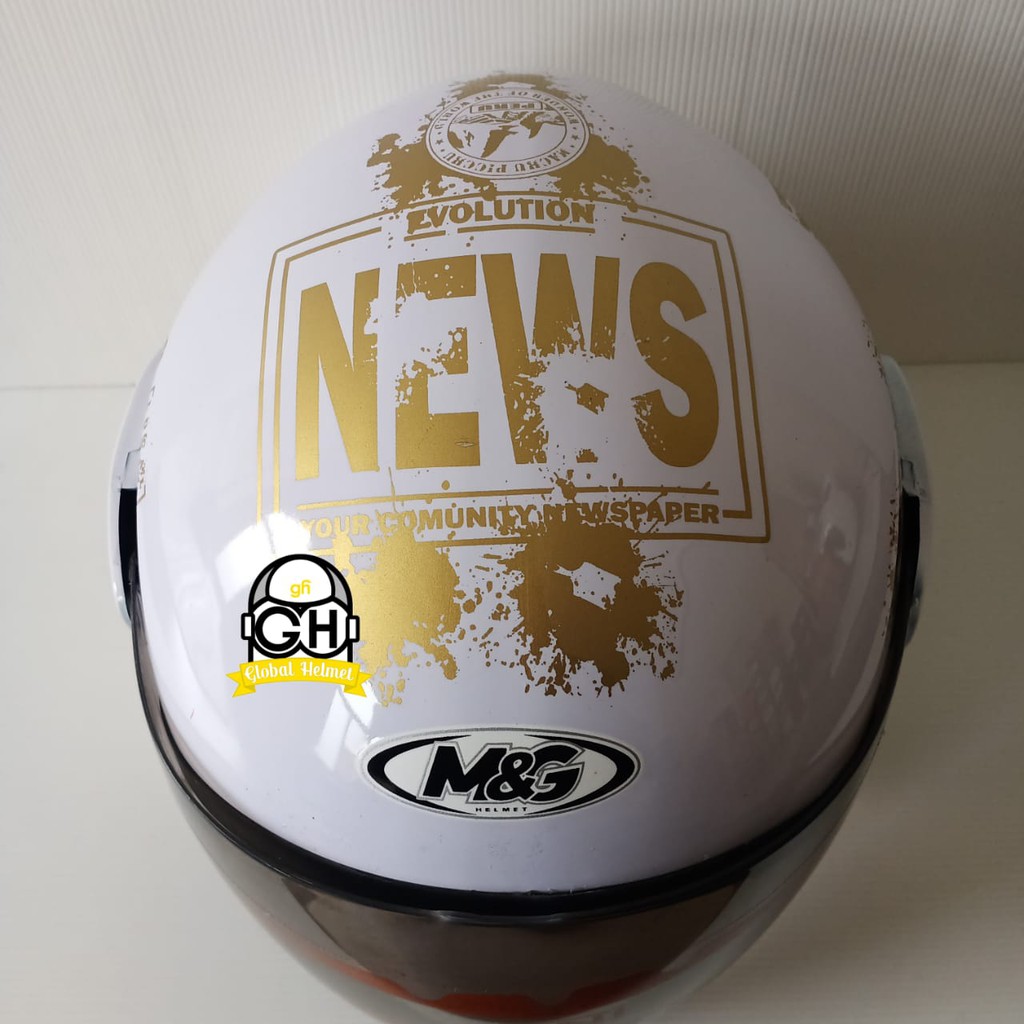 HELM EVOLUTION NEWS WHITE GOLD HALF FACE MODEL GM EVO