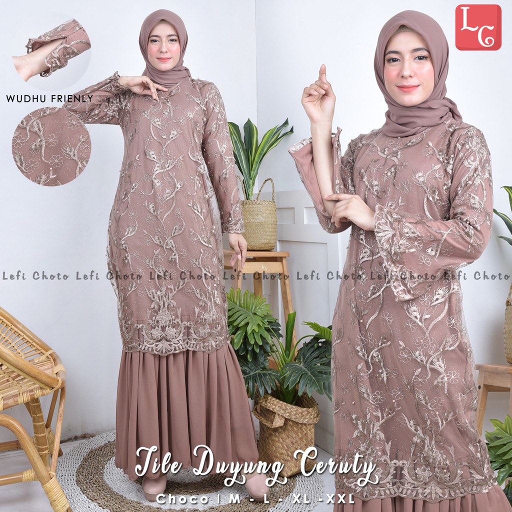 Setelan Gamis Tulle Duyung Ceruty