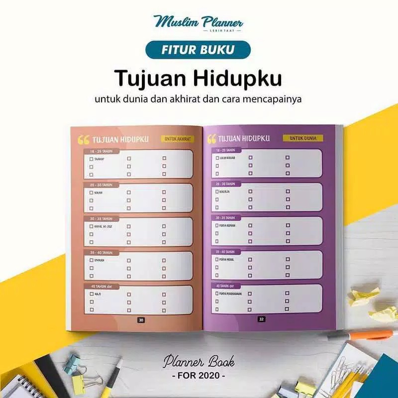 Buku Agenda Ibadah 2020 Original Agenda Muslim Muslimah Planner Indonesia