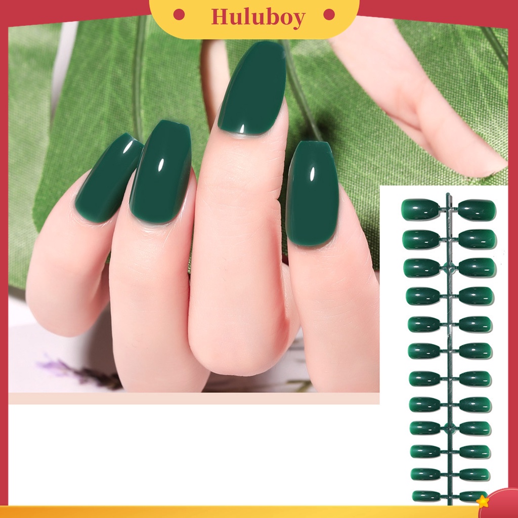 Huluboy Huluboy♡ 24pcs / Lembar Kuku Palsu Buatan Bahan Plastik Tahan Gores Tahan Jatuh Untuk Profesional