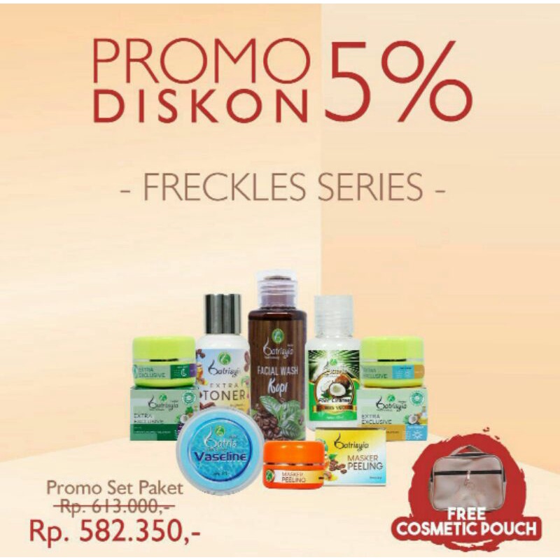 Batrisyia paket freckles series untuk flek membandel anti aging mengurangi penuaan dini batrisya herbal