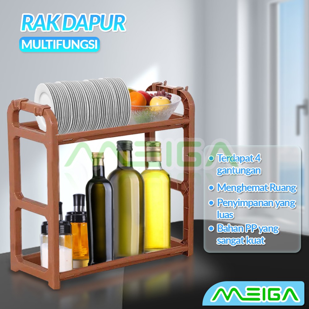 MEIGA RAK DAPUR RAK WASTAFEL RAK PLASTIK SERBAGUNA RAK KECIL RAK MINI CUC-210