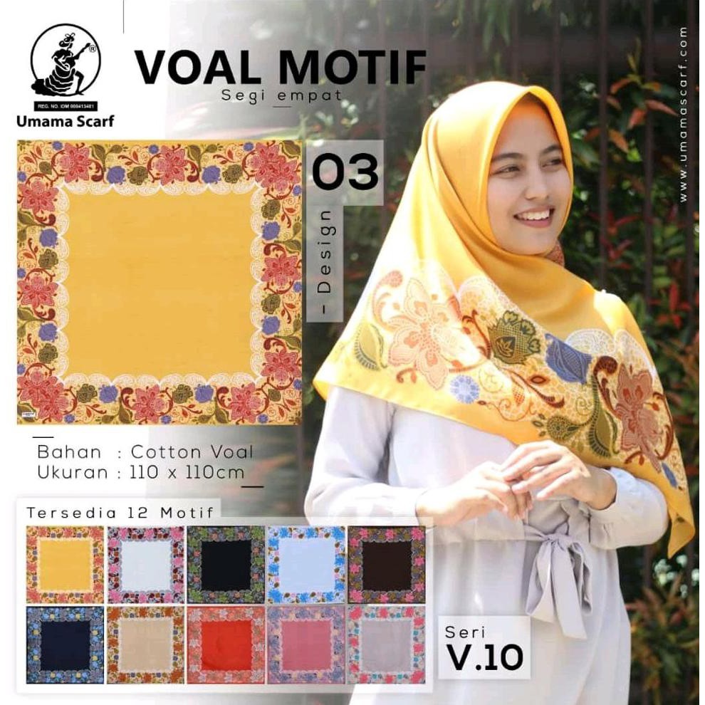 SEGIEMPAT VOAL MOTIF BUNGA. JILBAB UMAMA SCARF. HIJAB SQUARE SEGI4 MOTIF. KERUDUNG PARIS SEGI EMPAT