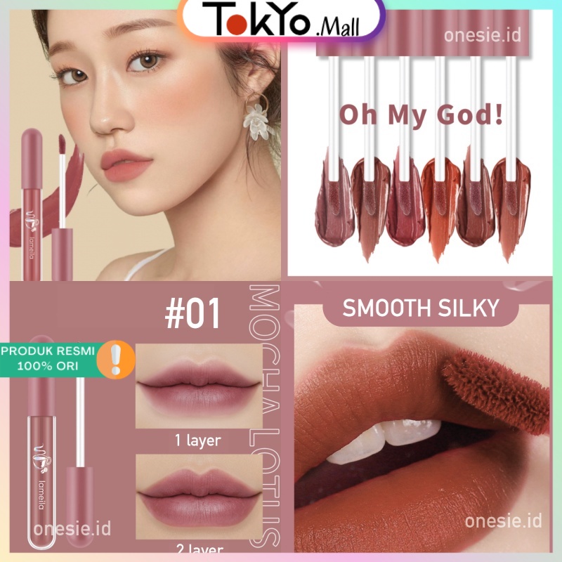 LAMEILA NUDE EDITION 1041 Douyin Lip Glaze Lipstik Cair Lip Gloss Pelembab Silky Misty Pemerah Bibir