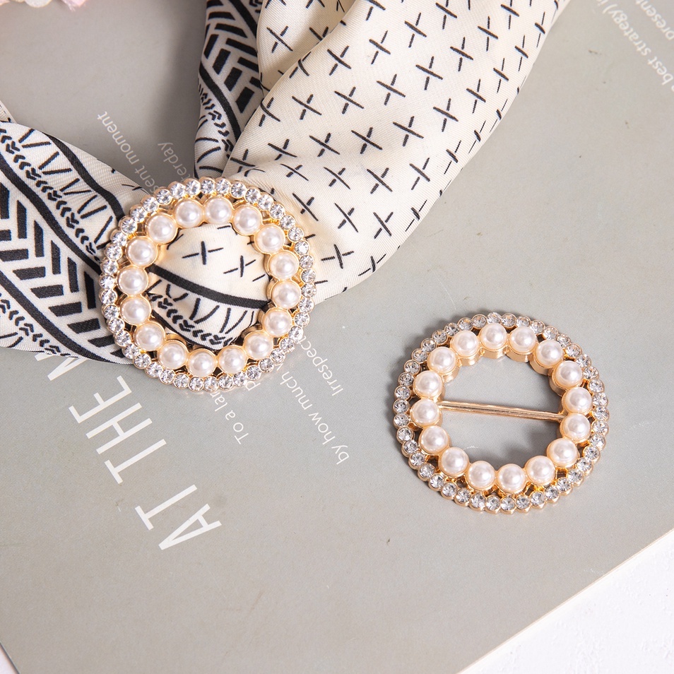Bros Pin Ring Mutiara Berlian Imitasi Gaya Korea Untuk scarf