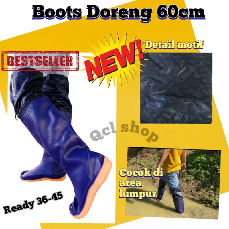 SEPATU BOOTS SOL KARET /SEPATU SAWAH/SEPATU PETANI/SEPATU KEONG/BOOTS ANTI KEONG/LADANG DAN MANCING