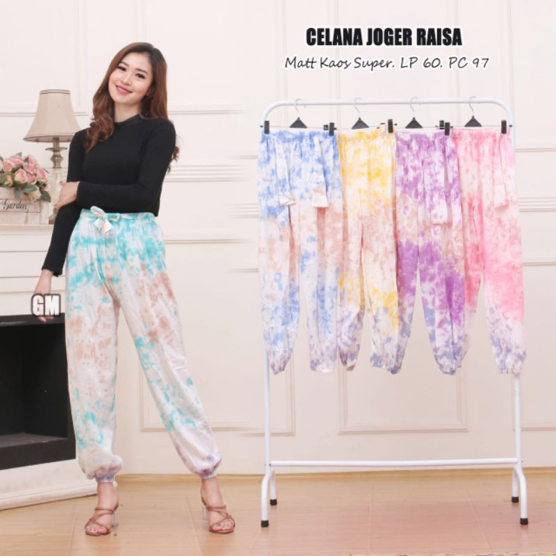 Celana Joger wanita tie dye jumbo