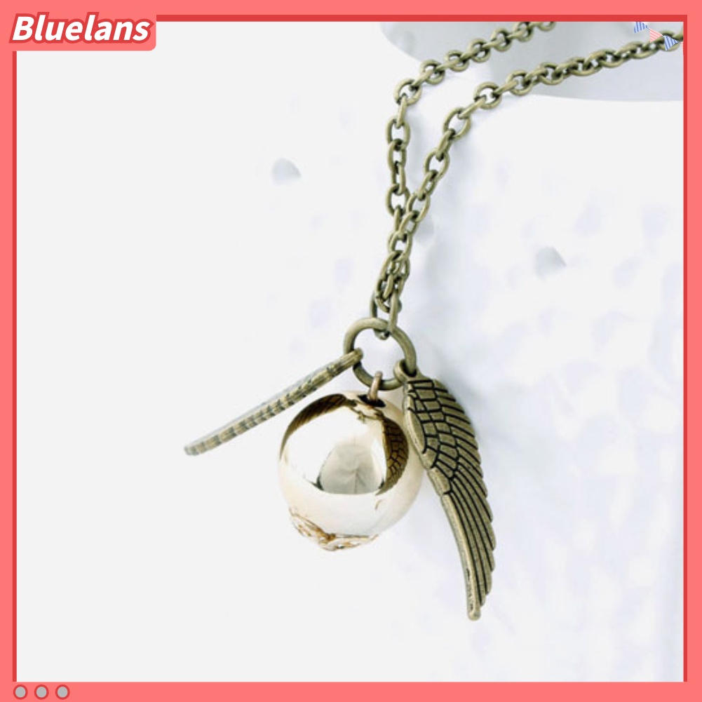 Bluelans Harry Potter and The Deathly Hallows Gold Snitch Pendant Necklace Unisex Jewelry