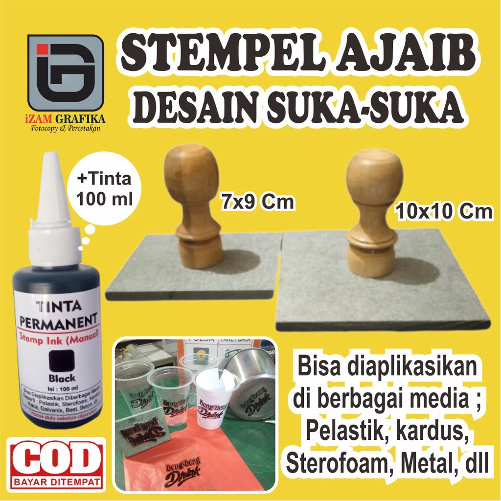 Jual Stempel Ajaib Stempel Cup Stempel Pelastik Stempel Styrofoam Stempel Kardus Tinta