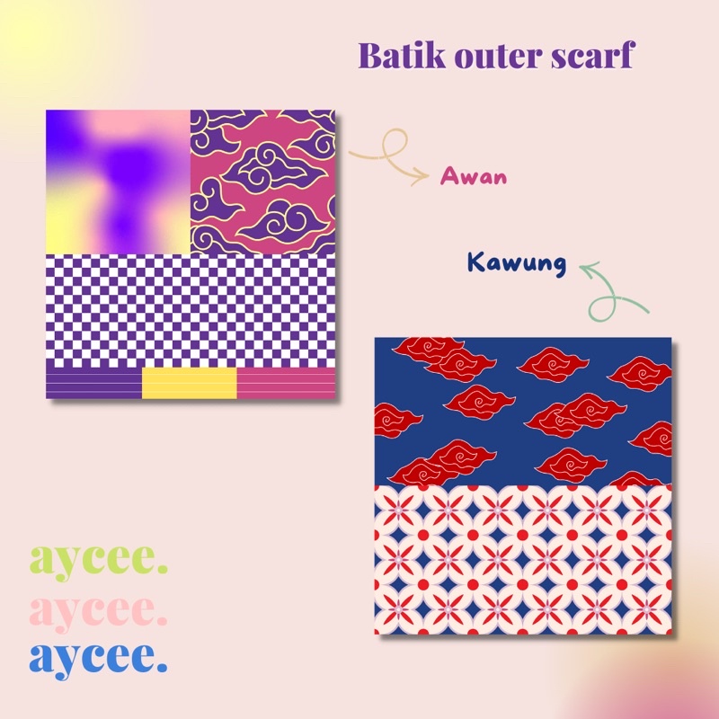 [READY] Batik Outer Scarf/Outer Scarf Printing/Scarf Outer