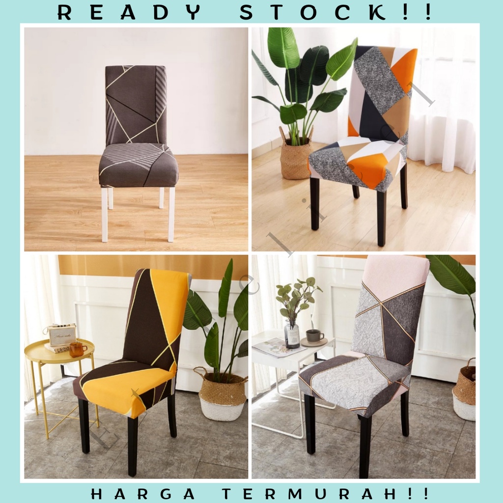 Elastic Chair Cover Shabby / Penutup Alas Sarung Kursi Elastis Scretch Tebal Motif Bunga Abstrak