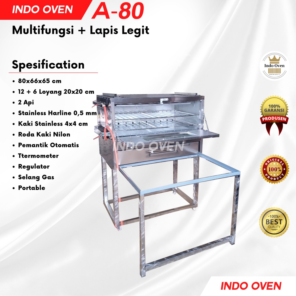 Indooven Oven Gas Multifungsi Plus Lapis Legit Tipe A-80