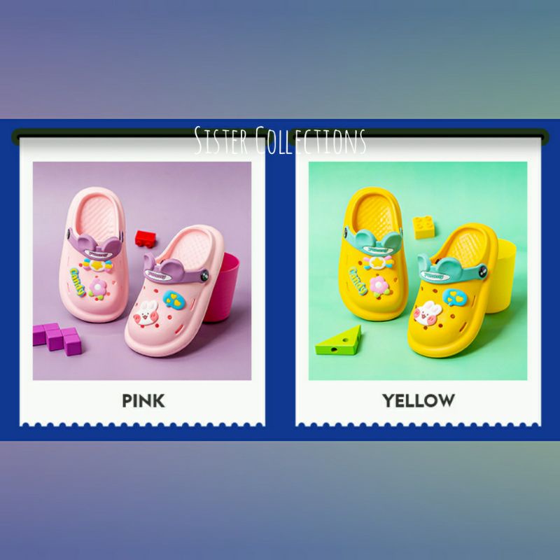 Sepatu Sandal Slop Anak Karakter Kartun Ceerful Mario Model Crocs