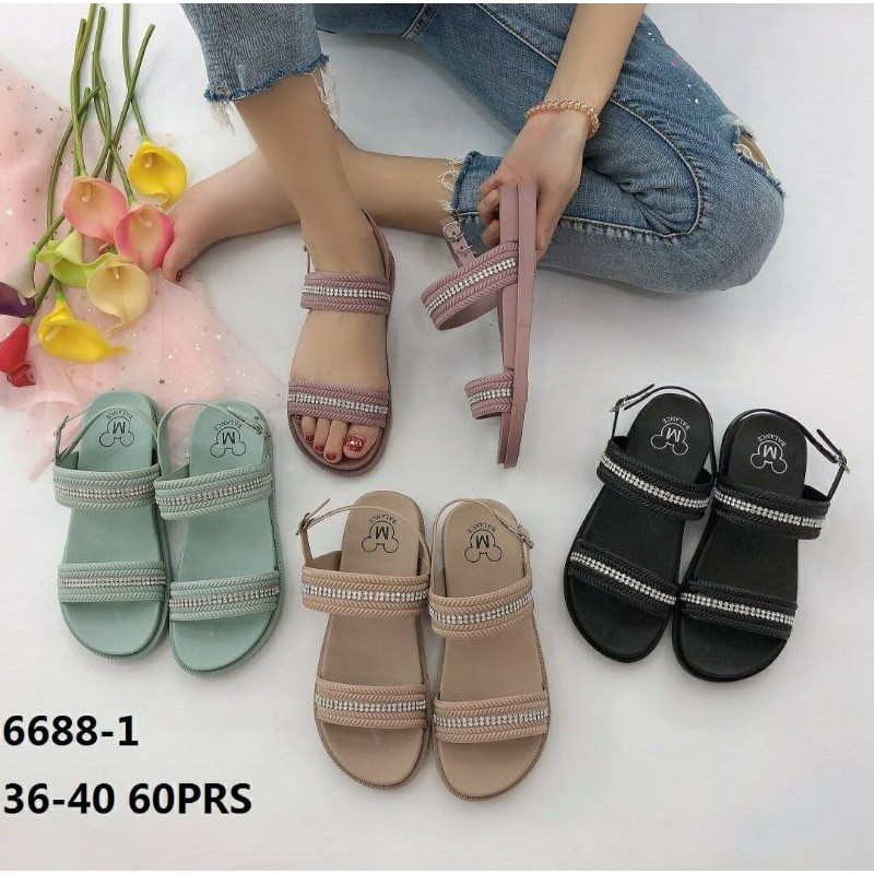 (COD) BALANCE 6688 1 BLINK ORIGINAL SANDAL SLOP WEDGES BAN 2 TALI JELLY TEBAL KUALITAS TAHAN LAMA