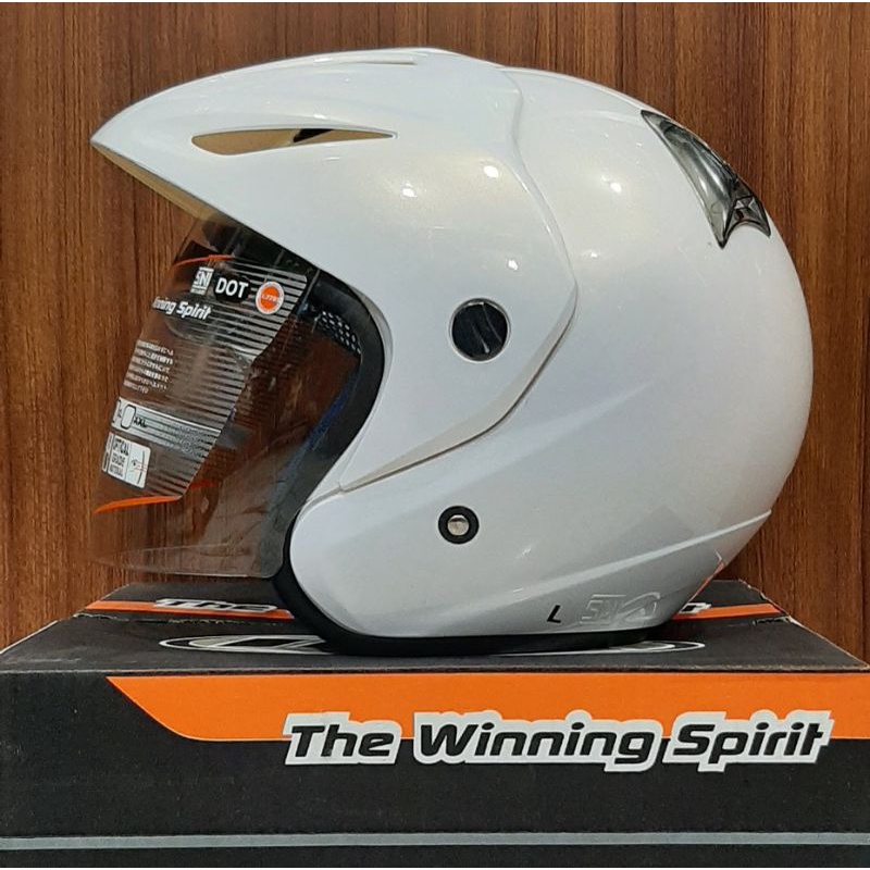 HELM INK CX 220 SOLID ORYGINAL 100% LISENSI SNI / DOT ( FREE BOX )-Putih