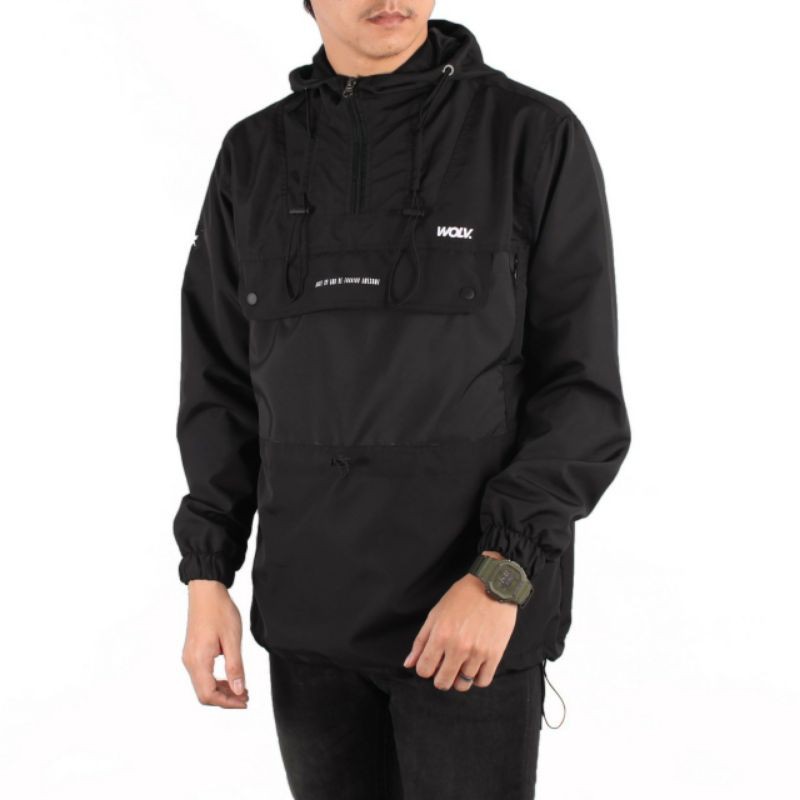 WOLV ORIGINAL JACKET COUGLE SNOWDOPE jaket pria dengan kombinasi warna hitam seri art WCS02