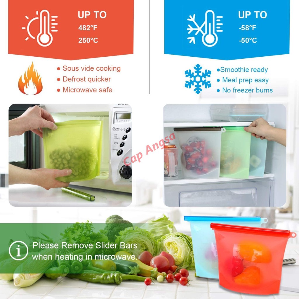 SILICONE ZIPLOCK FOOD GRADE STORAGE BAG KANTONG PLASTIK MAKANAN SILIKON SILICON ZIP LOCK SOUS VIDE