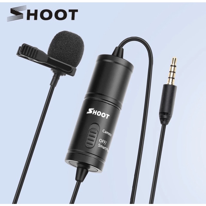 SHOOT XT-575 Mini Lavalier Microphone Condenser Clip-on Lapel Mic Wire Microphone Audio Video Record