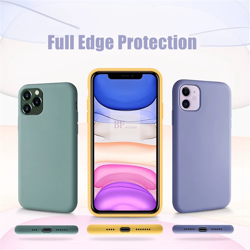 Casing Soft Case Silikon Warna Polos untuk compatible for iPhone  12 13 11 / 11 / 11pro max xs xr 7 8 plus